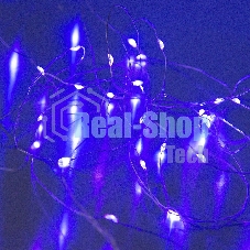 Гирлянда светод. Funray Нить, SE-STRING-550P, 5м, 50 LED, фиолетовый, 3xАА, серебр. шнур 0,3м