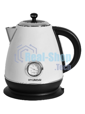 Чайник электрический Hyundai HYK-S4502 1.7 л, 2200 Вт, жемчужный/черный (корпус: нержавеющая сталь/пластик)