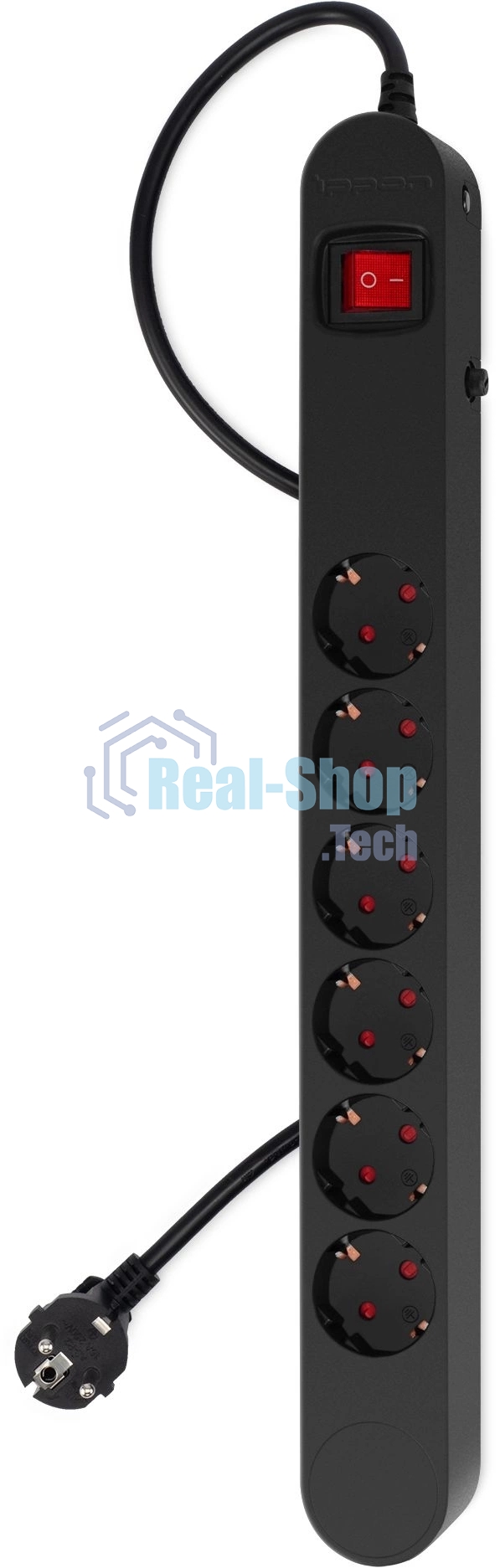 Сетевой фильтр Ippon NF-EU-3-16 3 м (6 розеток) черный (коробка)