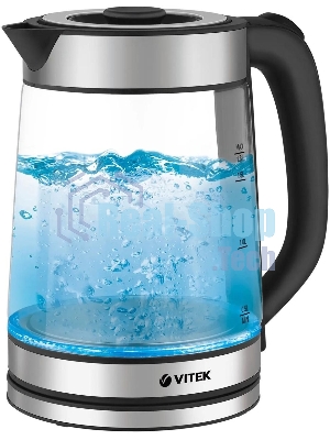 Чайник электрический Vitek VT-1179 1.7л. 2200Вт серебристый корпус: стекло/металл