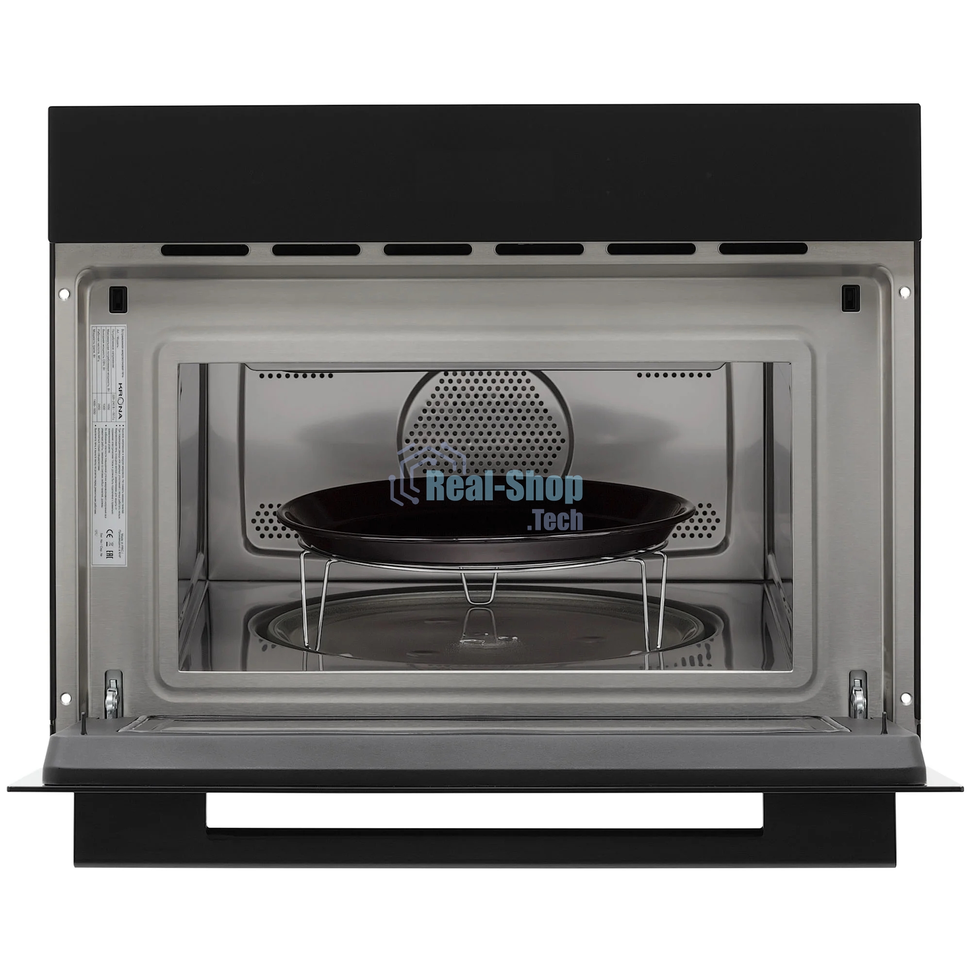 Микроволновая печь встраиваемая Krona ONYX 45H mw BL/BL черный, 38 л, 1000 Вт, переключатели - сенсор