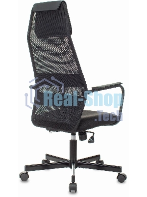 Кресло компьютерное Бюрократ KB-5M TW-01 3C11 черный, сетка/ткань, с подголов. крестовина металл черный