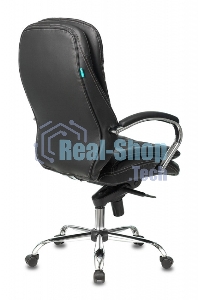 Кресло руководителя Бюрократ T-9950/BLACK черный, кожа, крестовина хром