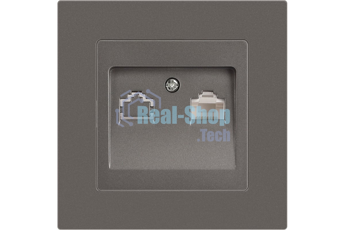 Розетка Intro Accent 6-303-09 информационная RJ45 IP20 СУ титан Б0063642