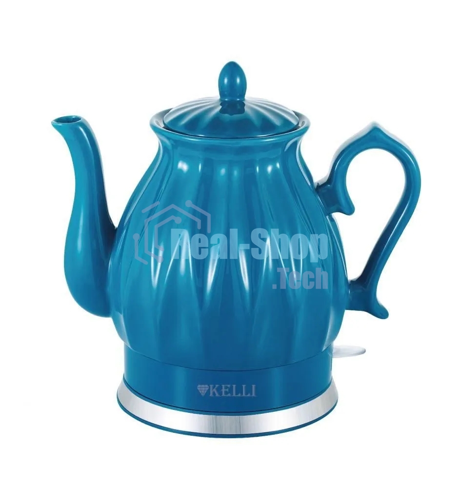 Чайник электрический керамический KELLI KL-1341 бирюзовый