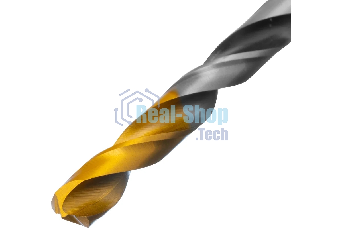 Сверло спиральное по металлу Denzel 7,0 x 109мм, Р6М5, Golden Tip, многогранная заточка
