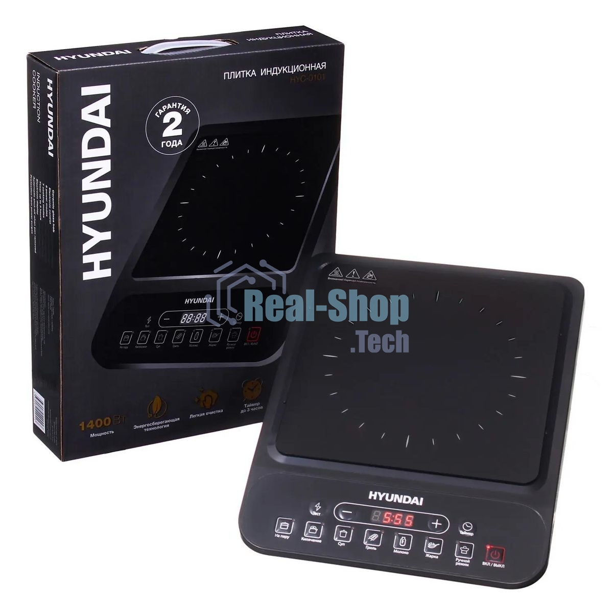 Плита настольная электрическая Hyundai HYC-0101 черный эмаль (настольная)