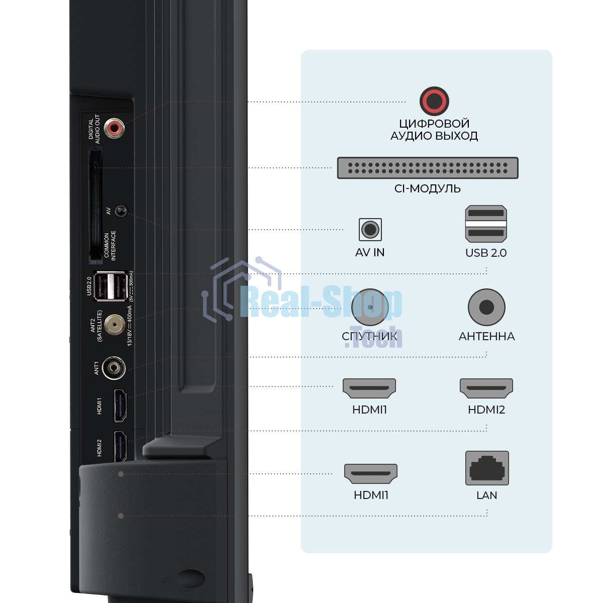 Телевизор Триколор 50” H50U5500SA черный Direct LED UHD 60Hz Smart