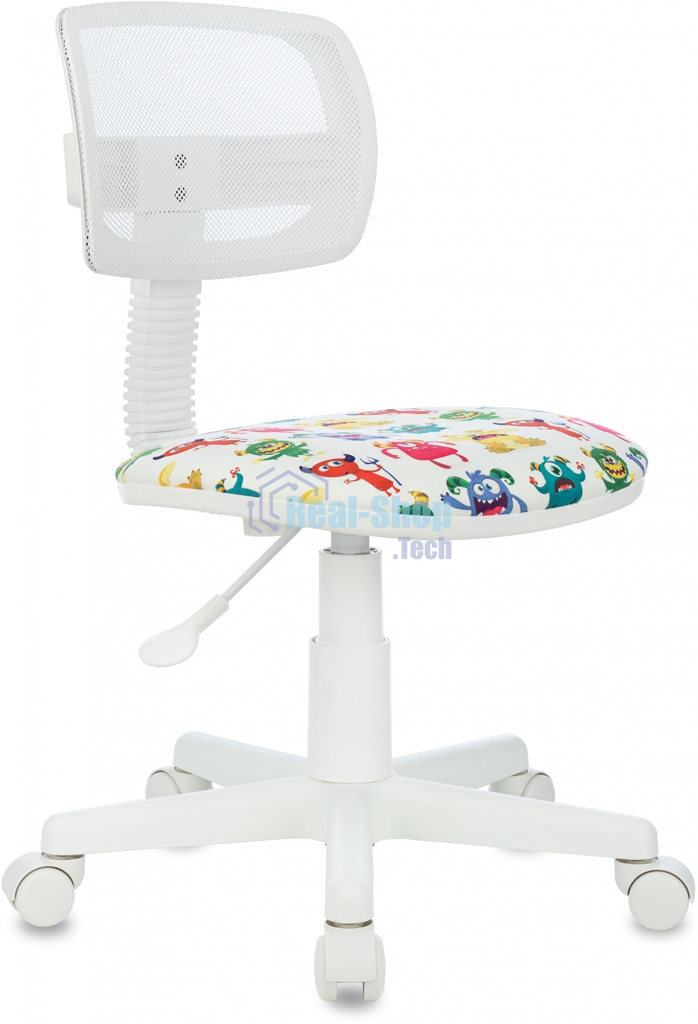 Кресло детское Бюрократ CH-W299 белый TW-15 мультиколор сиденье монстры сетка/ткань крестов. пластик