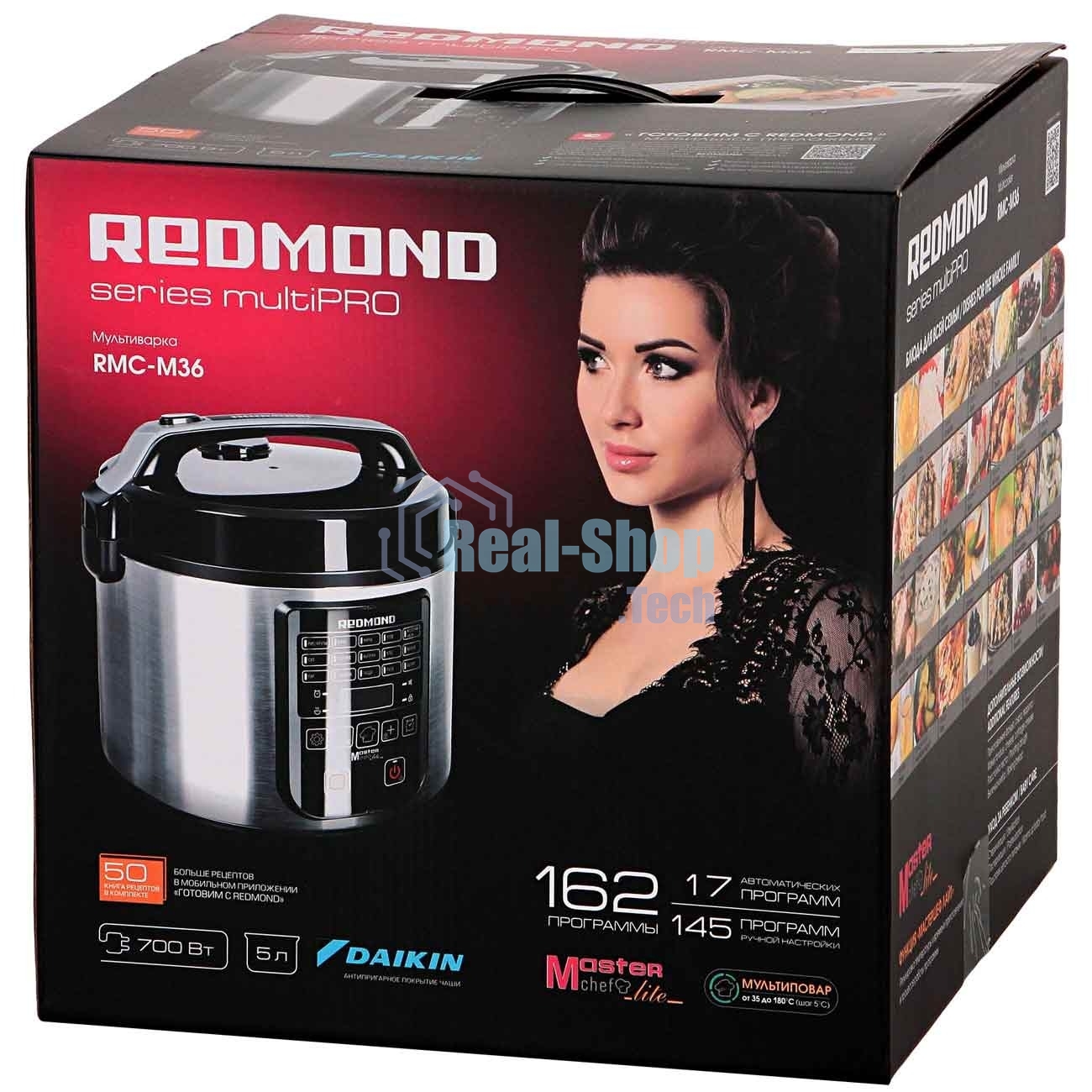 Мультиварка Redmond RMC-M36 сталь/черный