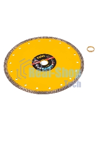 Диск алмазный отрезной Denzel 230 х 22,2мм, сплошной, супертонкий, горячий пресс, сухой/мокрый рез