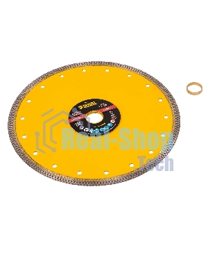 Диск алмазный отрезной Denzel 230 х 22,2мм, сплошной, супертонкий, горячий пресс, сухой/мокрый рез