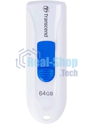 Флешка USB Transcend JetFlash 790 (TS64GJF790W), 64Gb, USB 3.0, R/W 70/25, белый/синий
