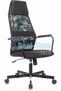 Кресло компьютерное Бюрократ KB-5M TW-01 3C11 черный, сетка/ткань, с подголов. крестовина металл черный