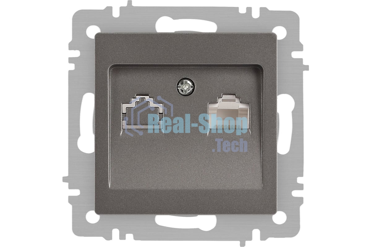 Розетка Intro Accent 6-303-09 информационная RJ45 IP20 СУ титан Б0063642