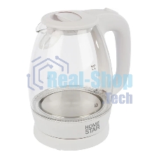 Чайник электрический Homestar HS-1012 1.7 л, стекло, белый (003566)