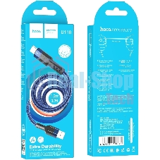 Кабель Hoco U110, USB Type-C (m) - USB (m), 1.2м, MFI, 3A, синий