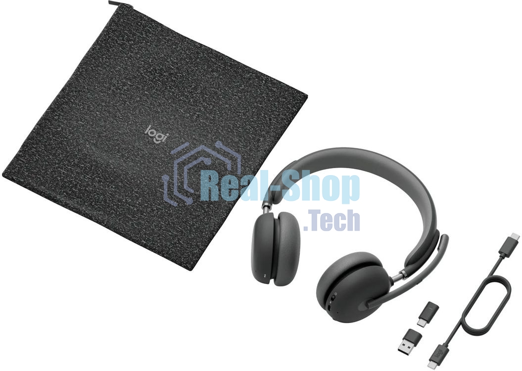 Гарнитура Logitech Zone Wireless 2 UC Graphite серый, беспроводная, Bluetooth 5.2, ANC