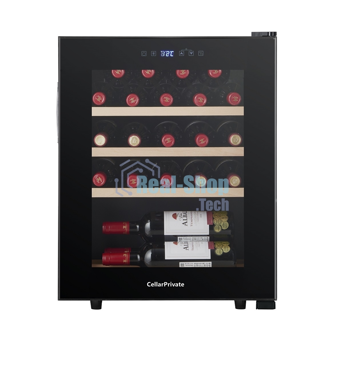 Винный шкаф Cellar Private CP023 черный, 60 л, 1 отсек, 23 бут.