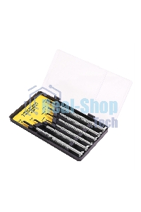 Набор прецизионных отвертокDeli DL3206 6 шт Набор прецизионных отверток из 6 предметов: 2 шт. Philips: PH1, PH04 шт. Шлиц: 1,4 мм, 2,0 мм, 2,4 мм, 3,0 мм. Cr-V. Черная отделка.