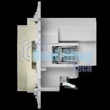 Розетка 1-местная с заземлением с защитными шторками 16А с USB A+C 20Вт безвинтовое крепление РСЮшс11-1-ФлСл сливочный FLITE