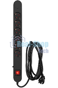 Сетевой фильтр Ippon NF-EU-3-16 3 м (6 розеток) черный (коробка)