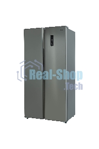 Холодильник Бирюса SBS 400 I нержавеющая сталь двухкамерный 232/168 л морозилка слева, No Frost, Side-by-side