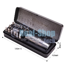 Ударно-поворотная отвертка с набором бит 13 шт Deli DL8901 (PH1, PH2x2, PH3, PH4, SL5, SL6, SL8, SL9, H4, H5, H6, H8), Cr-V, пласт. кейс