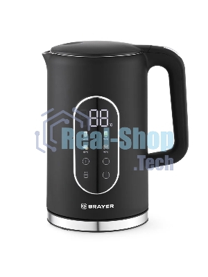 Чайник электрический BRAYER BR6107BK, черный, 1.7л, 2200Вт