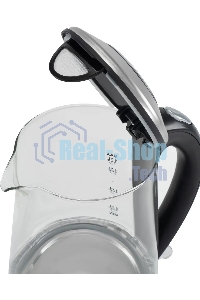 Чайник электрический Hyundai HYK-G8406 1.7л. 2200Вт прозрачный/черный (корпус: нержавеющая сталь)