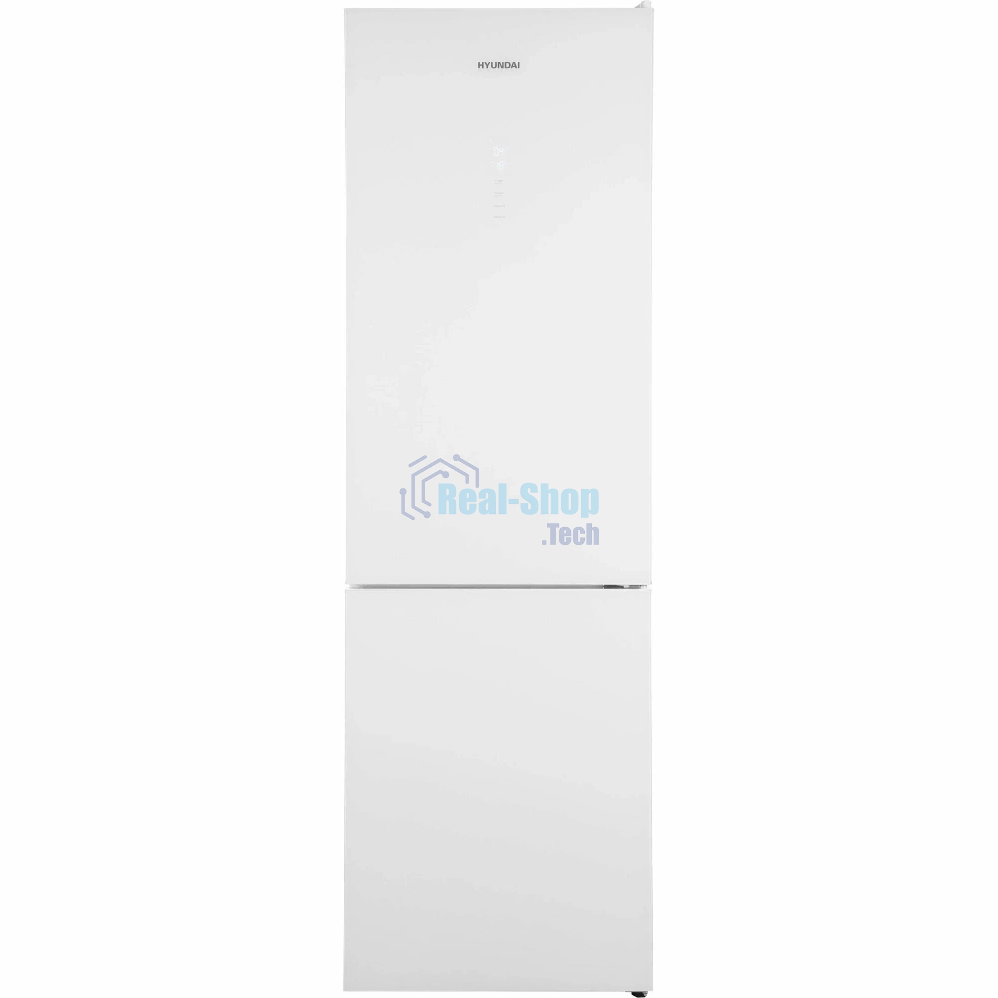 Холодильник Hyundai CC35083F белое стекло двухкамерный 240/95л морозилка снизу, No Frost