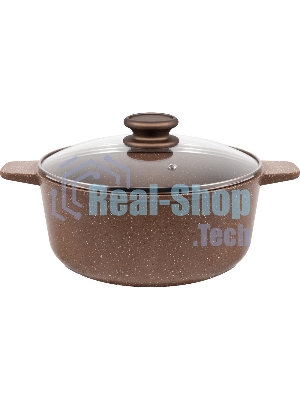 Кастрюля Maunfeld CARMEL MF26CRM01CR, 26 см, 5 л из литого алюминия со стеклянной крышкой