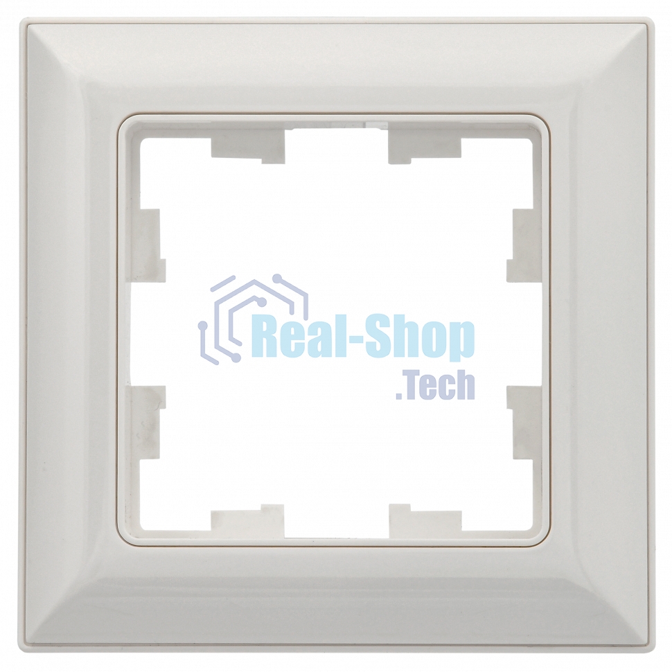 Рамка 1-местная IEK BRITE РУ-1-Бр DECOR белый/белый 3D-форма