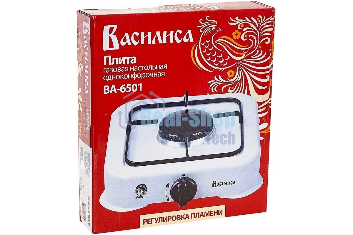 Плита настольная газовая ВАСИЛИСА ВА-6501, 1 конф. белая (10)