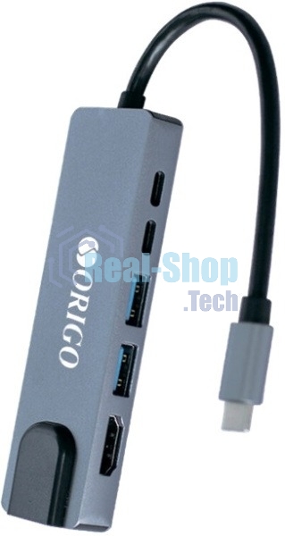 USB-концентратор ORIGO OU3340NPD, USB Type-C, USB 3.0/USB Type-C/HDMI/RJ-45, USB Type-C