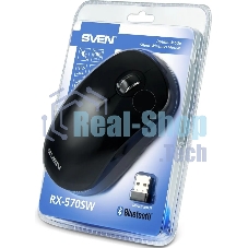 Мышь беспроводная SVEN RX-570SW черный, 1600 dpi, радиоканал, Bluetooth, USB, кнопки - 4