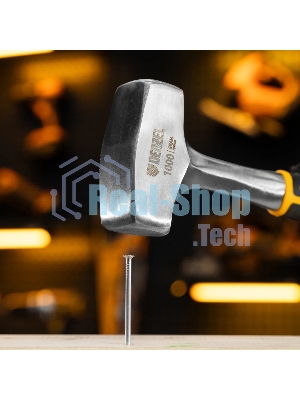 Кувалда Denzel 1 кг, цельнометаллическая, двухкомпонентная рукоятка