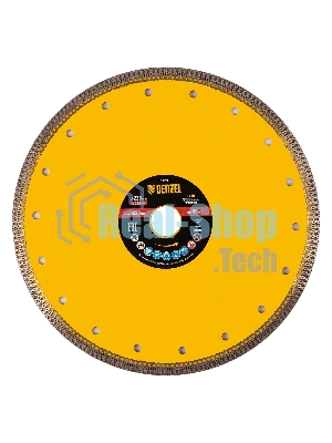 Диск алмазный отрезной Denzel 230 х 22,2мм, сплошной, супертонкий, горячий пресс, сухой/мокрый рез