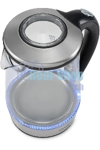 Чайник электрический Hyundai HYK-G8406 1.7л. 2200Вт прозрачный/черный (корпус: нержавеющая сталь)