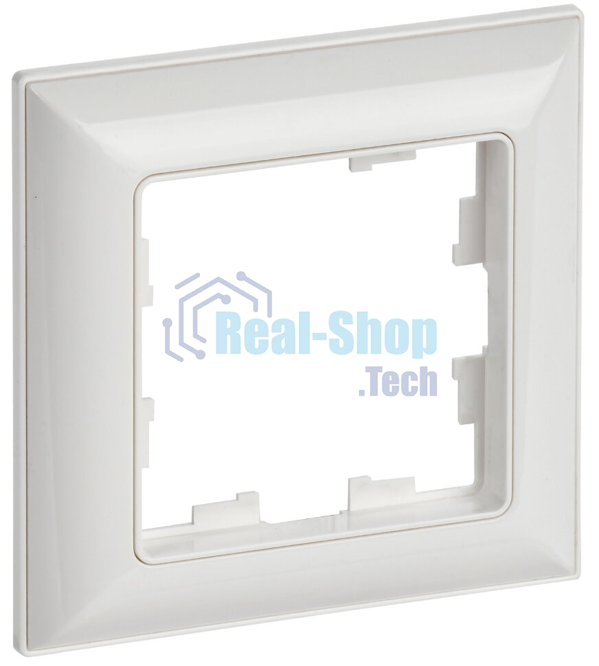 Рамка 1-местная IEK BRITE РУ-1-Бр DECOR белый/белый 3D-форма