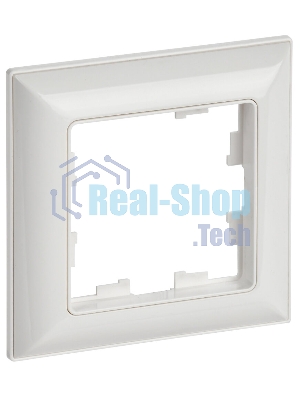 Рамка 1-местная IEK BRITE РУ-1-Бр DECOR белый/белый 3D-форма