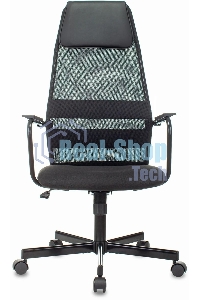 Кресло компьютерное Бюрократ KB-5M TW-01 3C11 черный, сетка/ткань, с подголов. крестовина металл черный