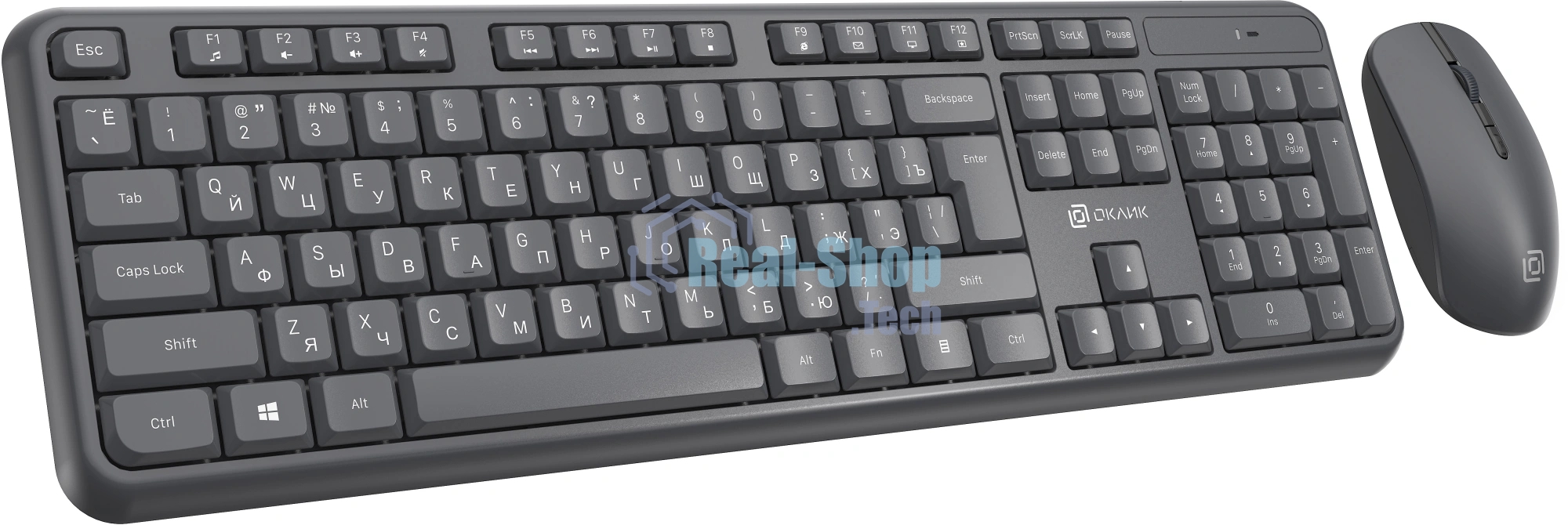 Комплект клавиатура + мышь Оклик S277W клав:серый мышь:серый USB беспроводная Multimedia (2066173)