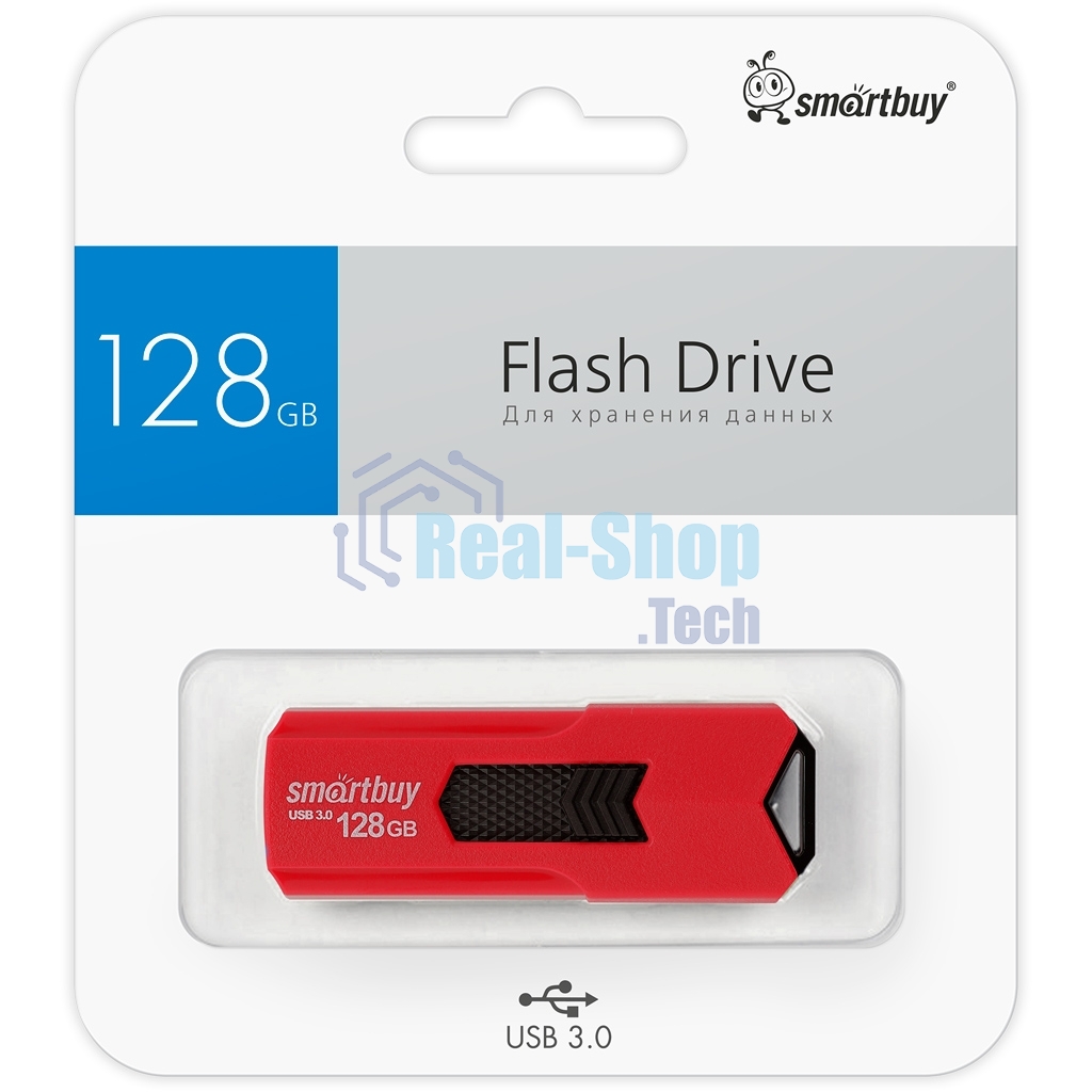 Флешка USB 3.0 Flash Drive 128 Gb Smartbuy STREAM красный (SB128 GbST-R3)