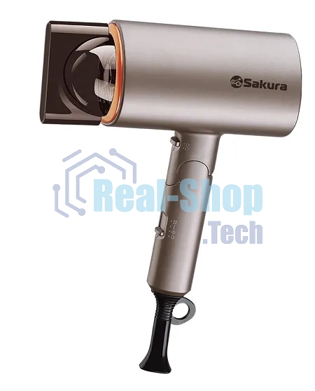 Фен SAKURA SA-4043BR коричневый, 2000 Вт, компактный