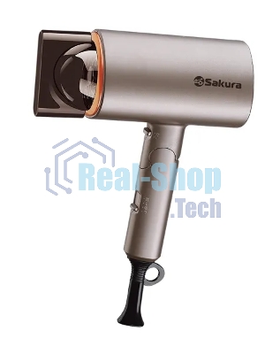 Фен SAKURA SA-4043BR коричневый, 2000 Вт, компактный