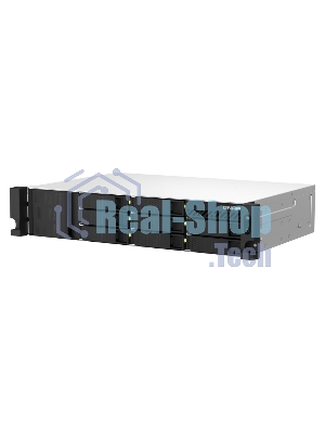 Сетевое хранилище SMB QNAP TS-873AeU-RP-4G NAS 8 HDD trays, 2x 2.5 GbE. 64-bit 4-core AMD V1500B 2,2 GHz, 4 Gb. RAM (1*4 Gb) up to 32Gb (2*16 Gb), 2 x M2 2280 (PCIe Gen3 x 1), 2xPSU W/o rail kit RAIL-B02