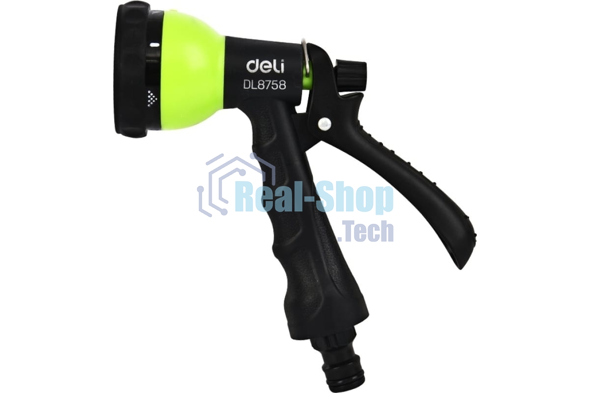 Пистолет-распылитель поливочный Deli DL8758 7 режимов распыления, диаметр шланга 3/4