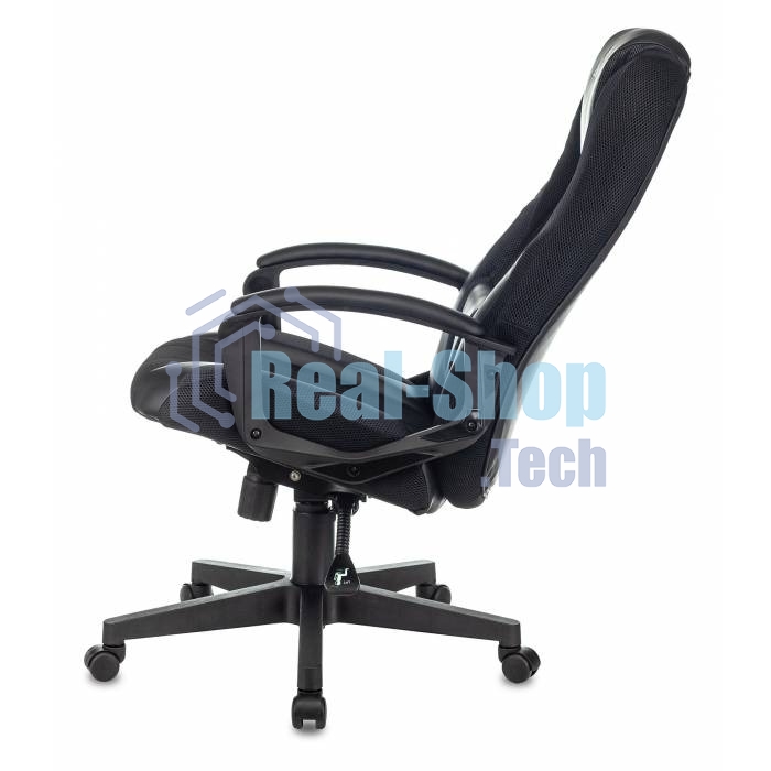 Кресло игровое Бюрократ Zombie 9 черный/серый, искусст.кожа/ткань, крестовина пластик