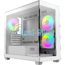 Компьютерный корпус Case Ocypus Gaммa C52 WH ARGB mATX/win/white/3 ARGB fans/no PSU/Tempered Glass
